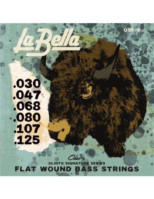 Juego Bajo 6 Cuerdas La Bella Olinto Signature Flats OSF-6 030-125