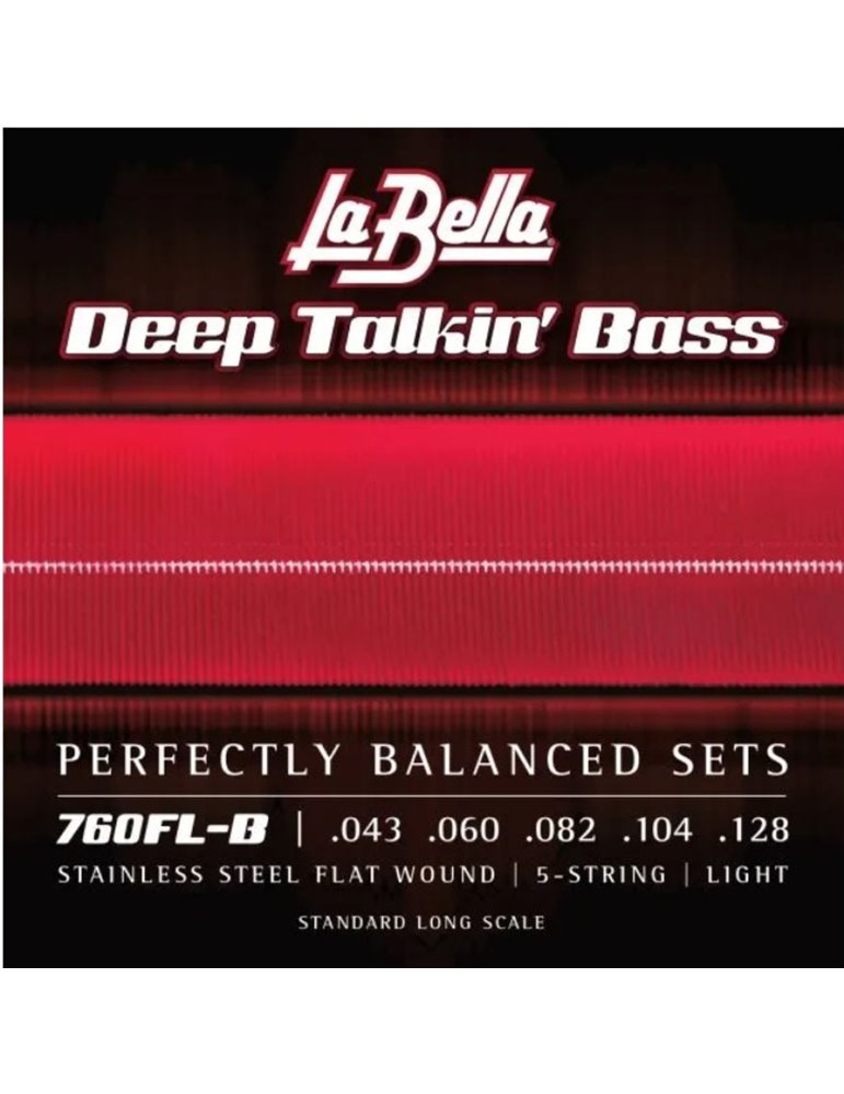 Juego La Bella Bajo 5 Cdas Deep Talkin´ Bass Flatwound 760-FL-B