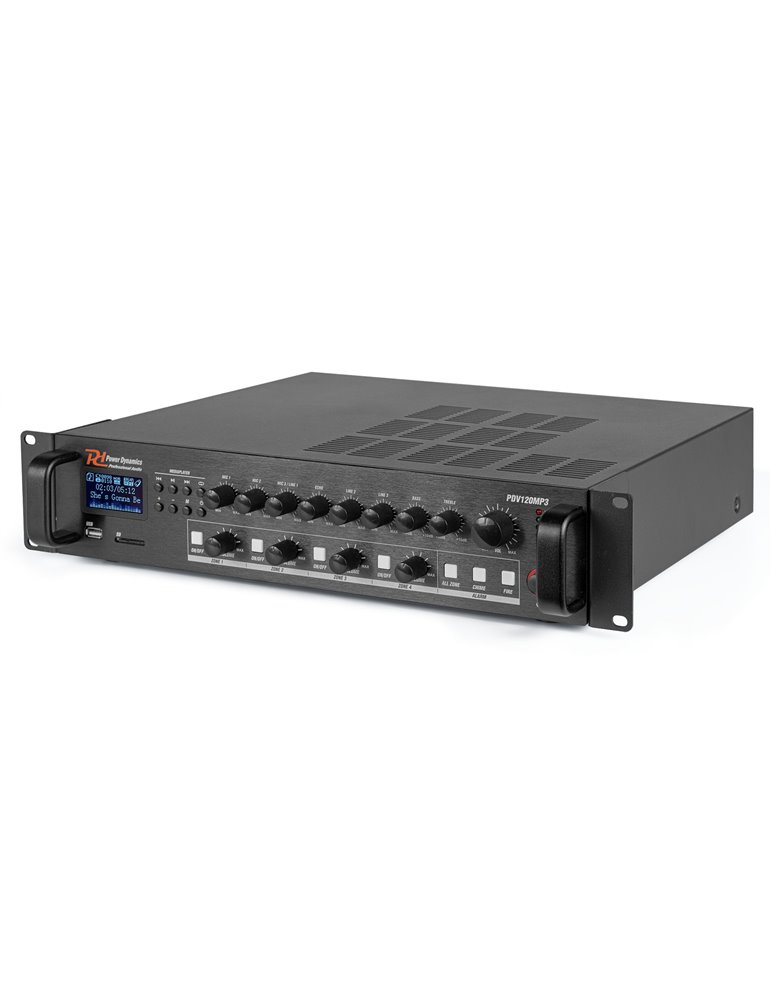 PDV120MP3 PA Mixer Amplifier 120W/100V 4 zones 