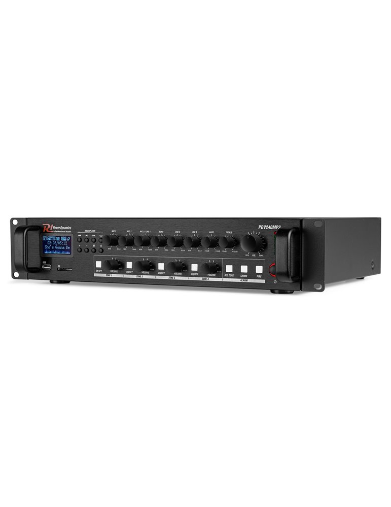 PDV240MP3 PA Mixer Amplifier 240W/100V 4 zones 