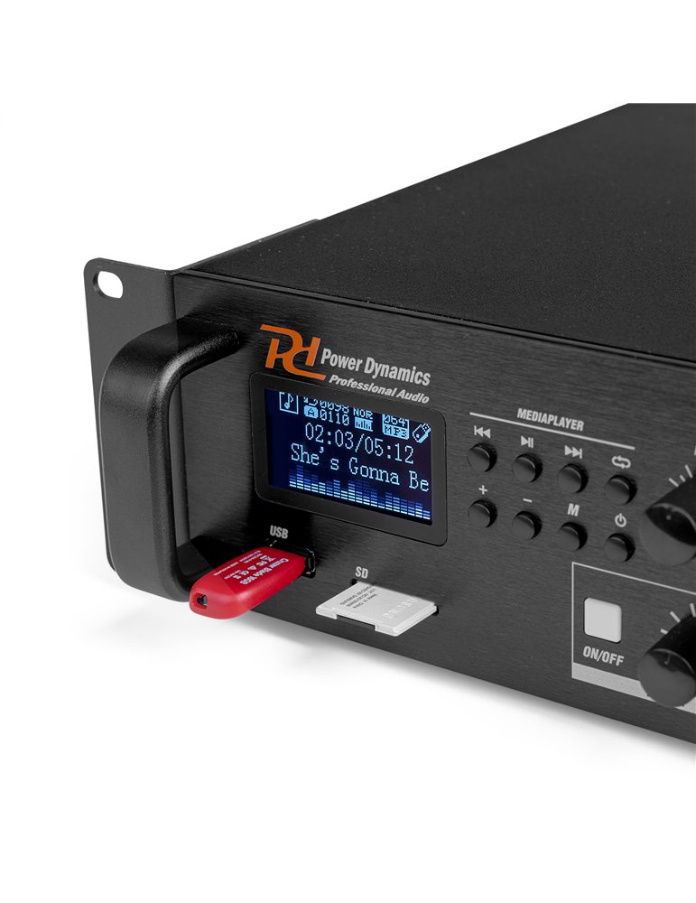 PDV360MP3 PA Mixer Amplifier 360W/100V 4 zones 
