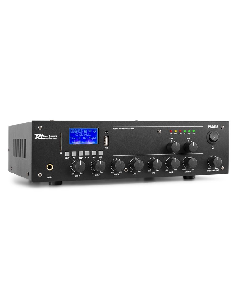 PPA502 Mezclador amplificador 100V - 50W 2 Zonas