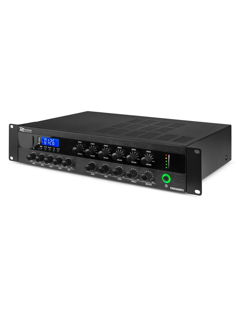 PDW360MP3 Mezclador amplificado PA 360W/100V 6 zonas