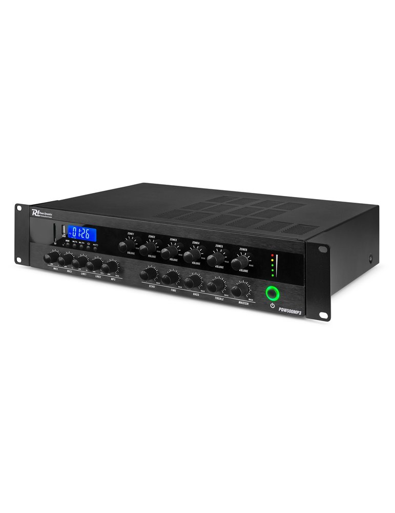 PDW500MP3 Mezclador Amplificado PA 500W/100V 6 zonas