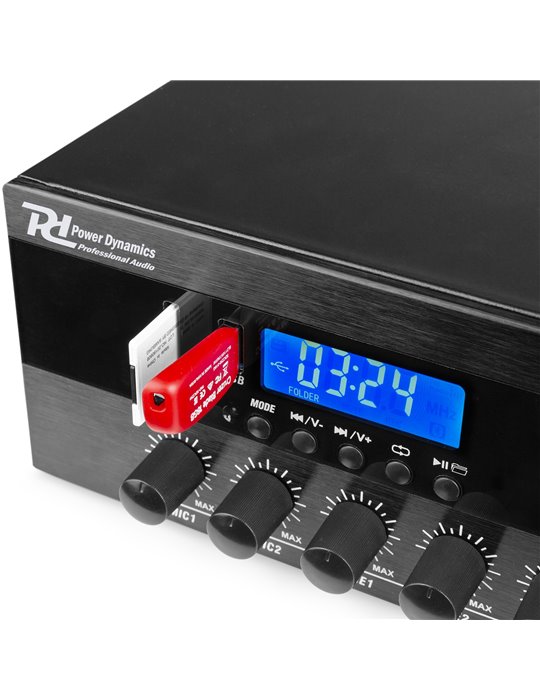 PDW500MP3 Mezclador Amplificado PA 500W/100V 6 zonas