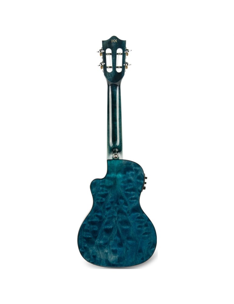 Ukelele Concert Lanikai QM-BLCEC Quilted Maple Electrificado Blue