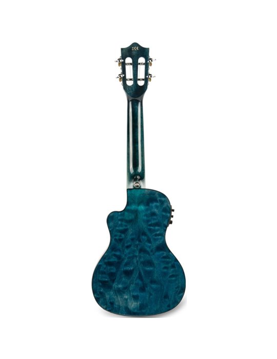 Ukelele Concert Lanikai QM-BLCEC Quilted Maple Electrificado Blue