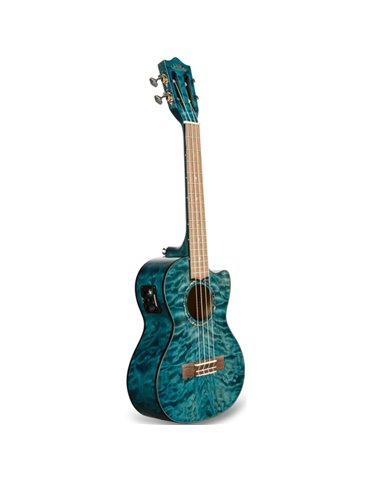Ukelele Tenor Lanikai QM-BLCET Quilted Maple Electrificado Blue