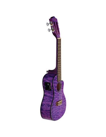 Ukelele Concert Lanikai QM-PUCEC Quilted Maple Electrificado Purple