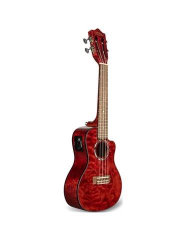Ukelele Concert Lanikai QM-RDCEC Quilted Maple Electrificado Red