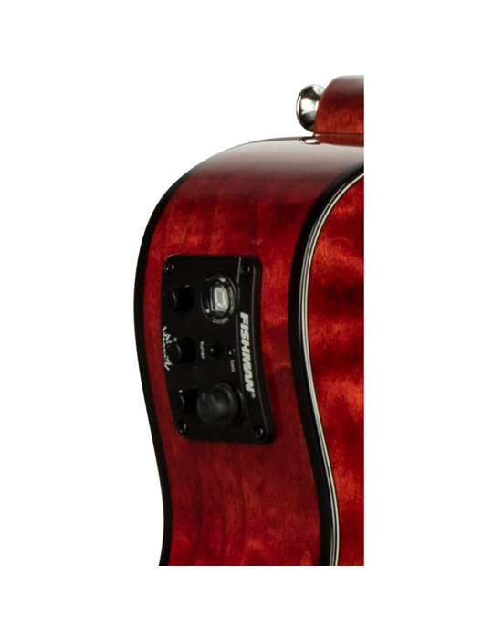 Ukelele Concert Lanikai QM-RDCEC Quilted Maple Electrificado Red