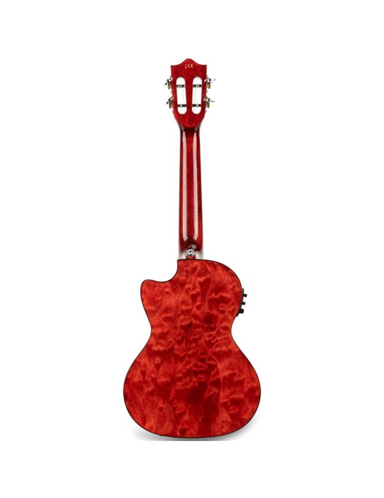 Ukelele Tenor Lanikai QM-RDCET Quilted Maple Electrificado Red