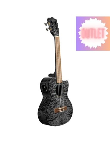 Ukelele Tenor Lanikai QM-BKCET Quilted Maple Electrificado Black