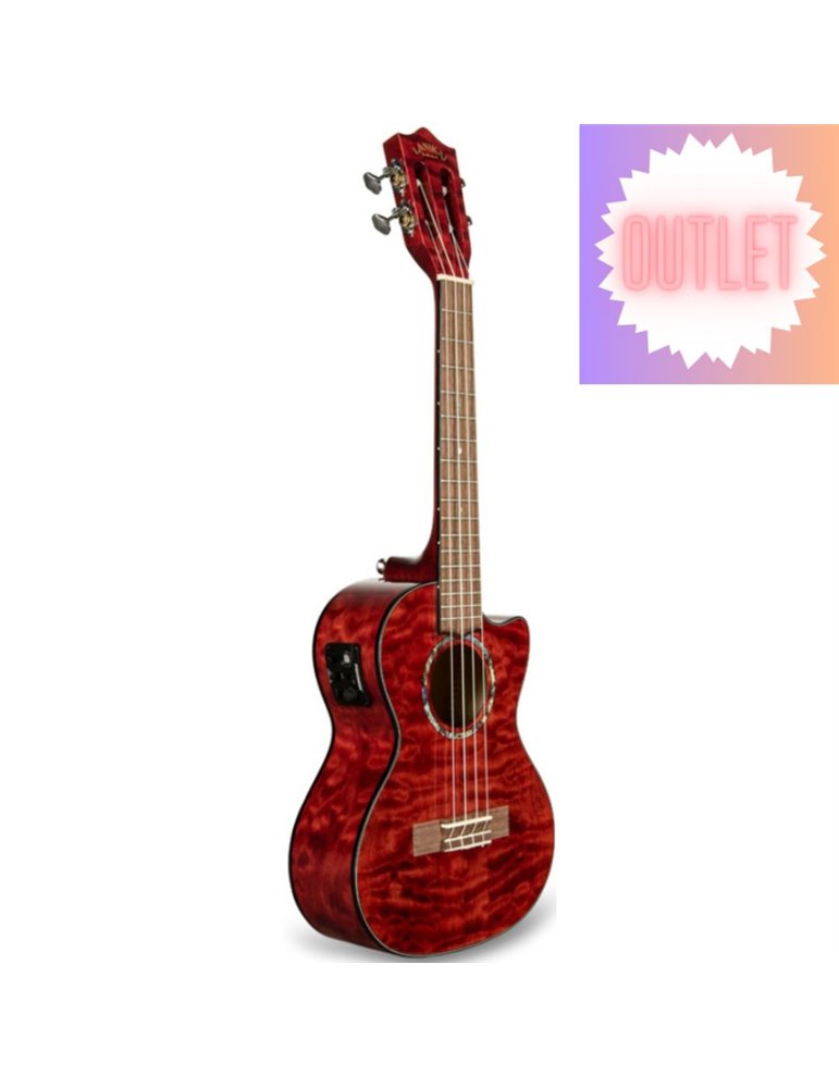 Ukelele Tenor Lanikai QM-RDCET Quilted Maple Electrificado Red