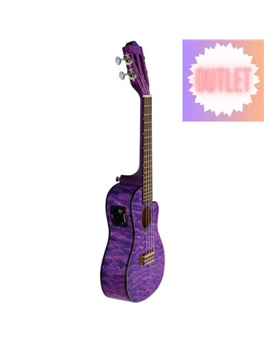 Ukelele Concert Lanikai QM-PUCEC Quilted Maple Electrificado Purple