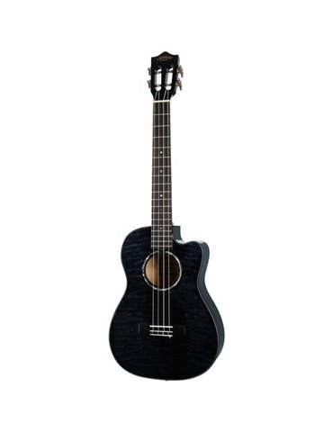Ukelele Barítono Lanikai LKUQMBKCEB Quilted Maple Electrificado Negro