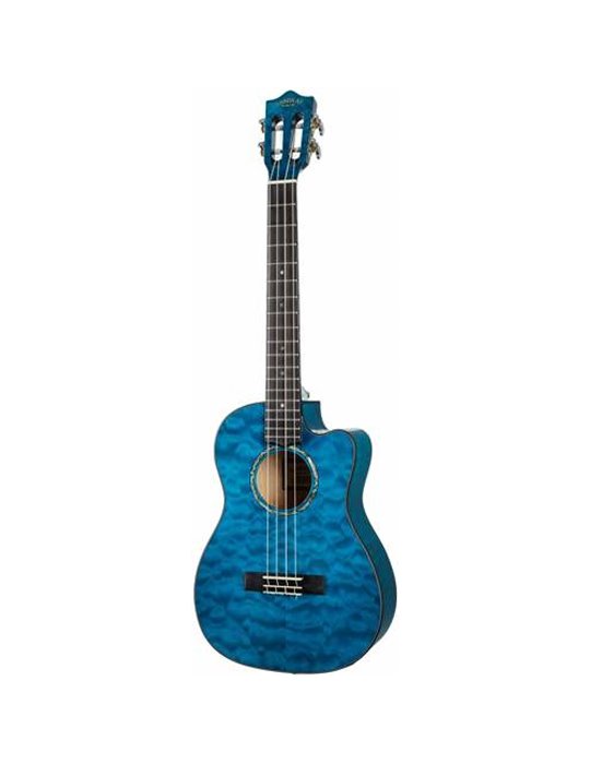 Ukelele Barítono Lanikai LKUQMBKCEB Quilted Maple Electrificado Azul