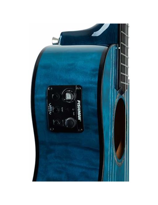 Ukelele Barítono Lanikai LKUQMBKCEB Quilted Maple Electrificado Azul