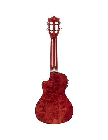 Ukelele Barítono Lanikai LKUQMBKCEB Quilted Maple Electrificado Rojo 2