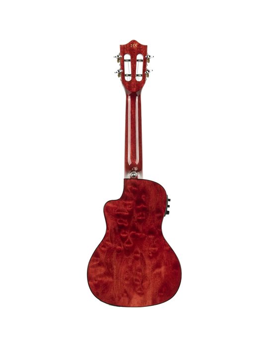 Ukelele Barítono Lanikai LKUQMBKCEB Quilted Maple Electrificado Rojo