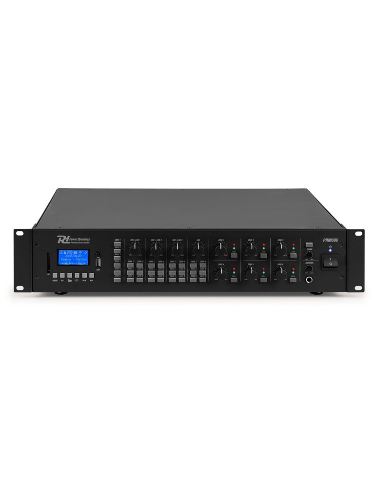 PRM606 Amplificador matrix de 6 Zonas 6 x 60W línea de 100v