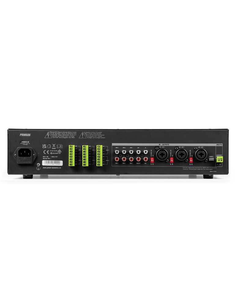 PRM606 Amplificador matrix de 6 Zonas 6 x 60W línea de 100v