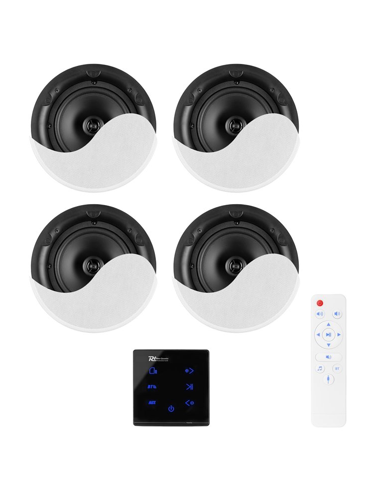 Powerline A100BSet Conjunto amplificador para empotrar en pared con 4 altavoces de techo
