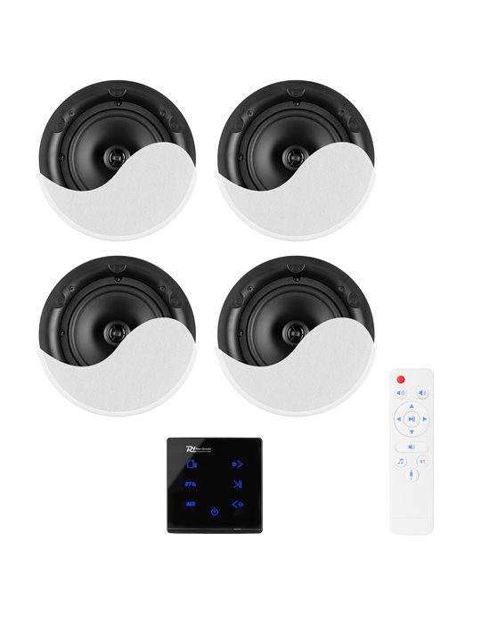 Powerline A100BSet Conjunto amplificador para empotrar en pared con 4 altavoces de techo