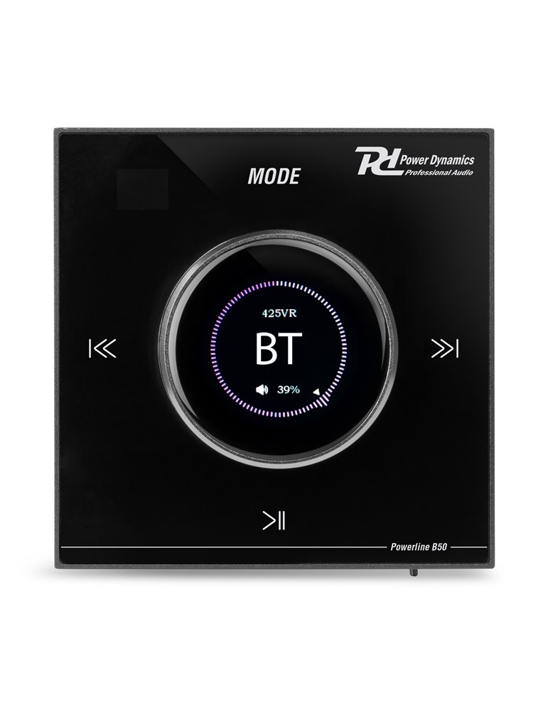 Powerline B50B Amplificador empotrable BT/LCD Negro