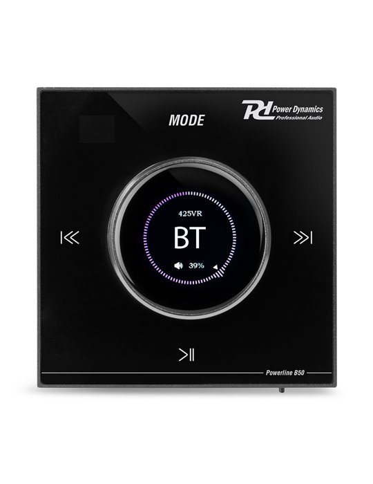 Powerline B50B Amplificador empotrable BT/LCD Negro