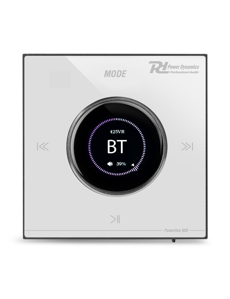 Powerline B50W Amplificador empotrable BT/LCD Blanco