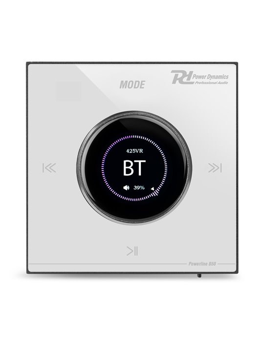Powerline B50W Amplificador empotrable BT/LCD Blanco