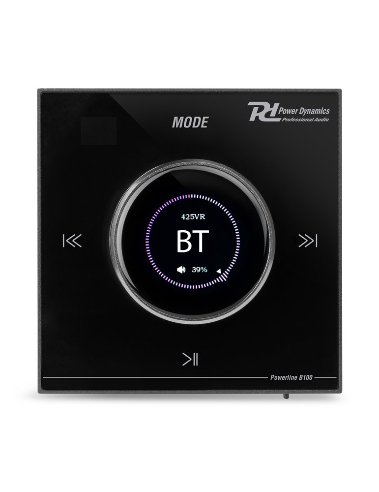 Powerline B100B Amplificador empotrable BT/LCD Negro