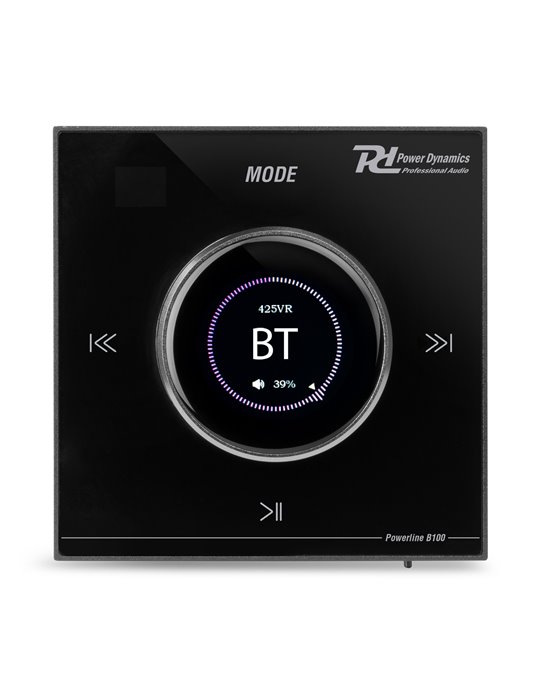 Powerline B100B Amplificador empotrable BT/LCD Negro