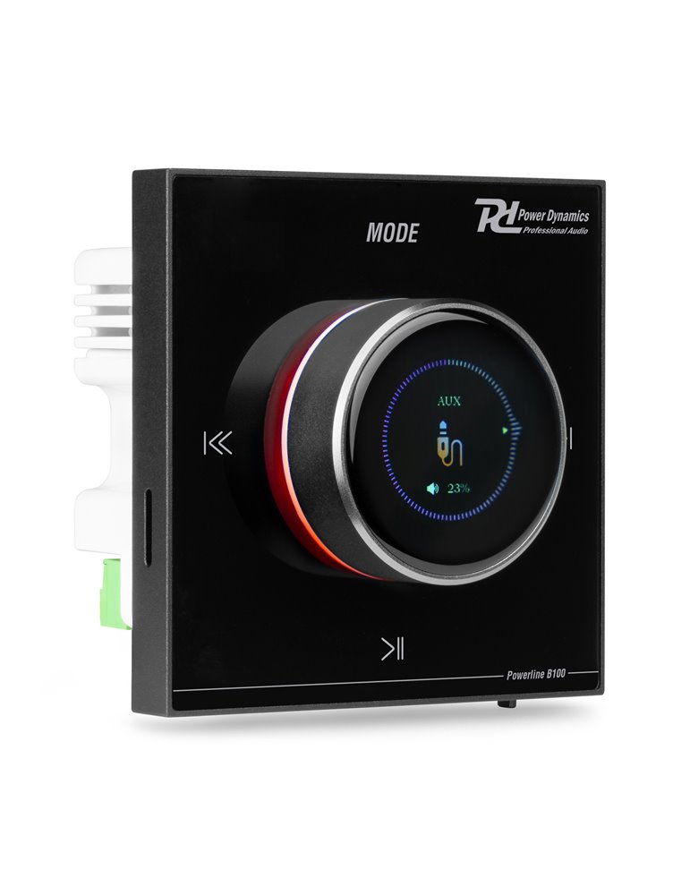 Powerline B100B Amplificador empotrable BT/LCD Negro