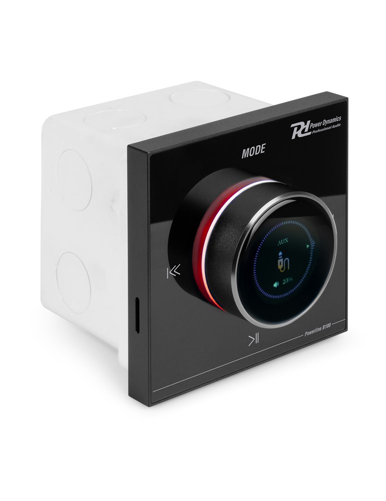 Powerline B100B Amplificador empotrable BT/LCD Negro