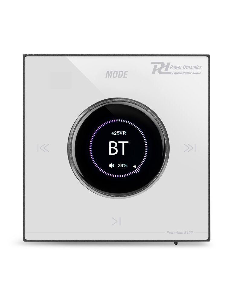 Powerline B100W Amplificador empotrable BT/LCD Blanco