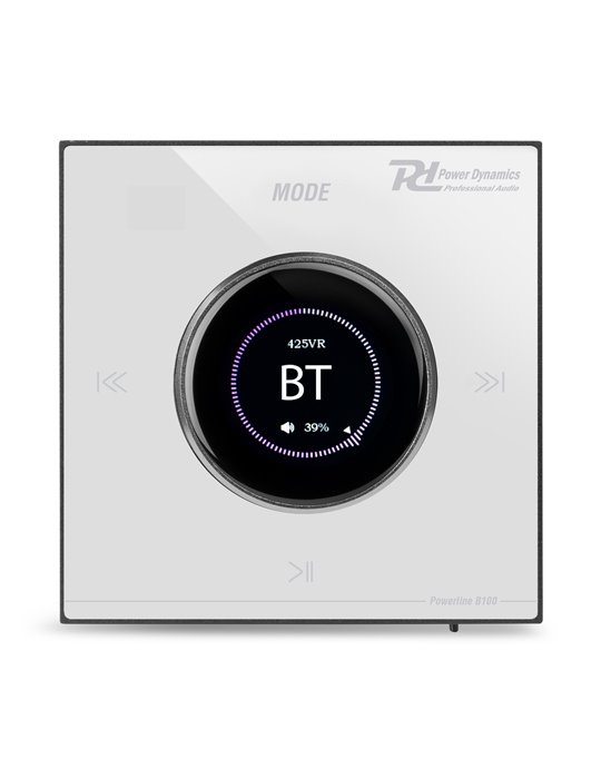 Powerline B100W Amplificador empotrable BT/LCD Blanco