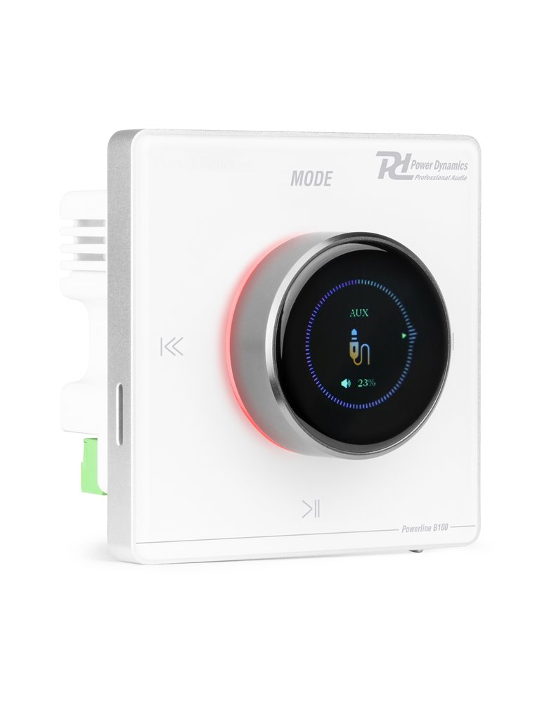 Powerline B100W Amplificador empotrable BT/LCD Blanco
