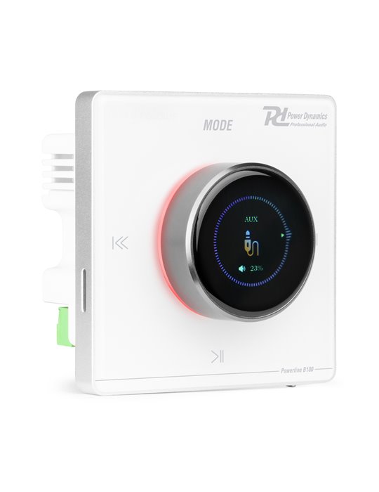 Powerline B100W Amplificador empotrable BT/LCD Blanco