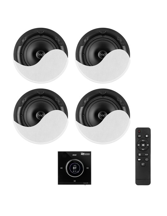 Powerline B100BSet Conjunto amplificador para empotrar en pared con 2 altavoces de techo
