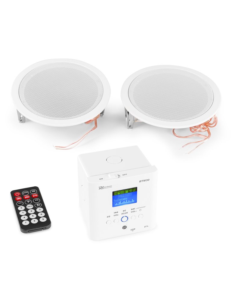 BTW30SET Wall Mounted Audio System with 2 x15W Ceiling Speakers