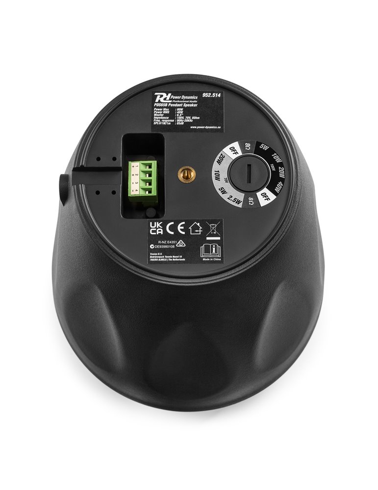 PDS65B Altavoz colgante 100V 6,5” Negro