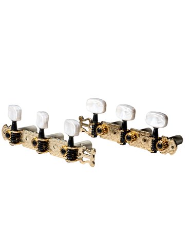 Clavijero Luthier Clásica JC88 Dorado combinado Negro con Lira (DJ216)