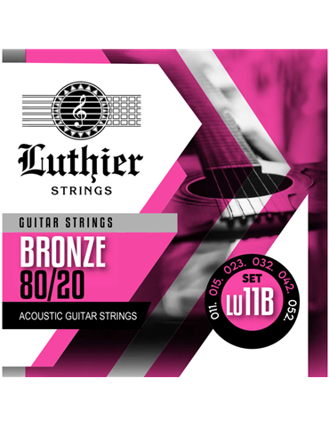Juego Cuerdas Guitarra Acústica Luthier LU-11B Bronze 80/20 011/052