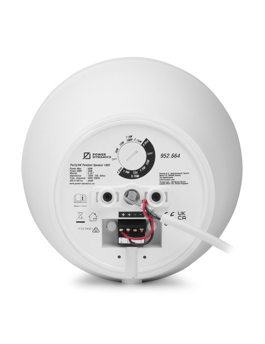 Purity5W Altavoz Colgante Premium 100V 5.25" Blanco