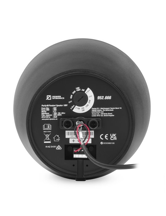 Purity6B Altavoz Colgante Premium 100V 6.5" Negro