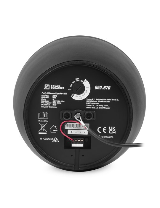 Purity8B Altavoz Colgante Premium 100V 8" Negro