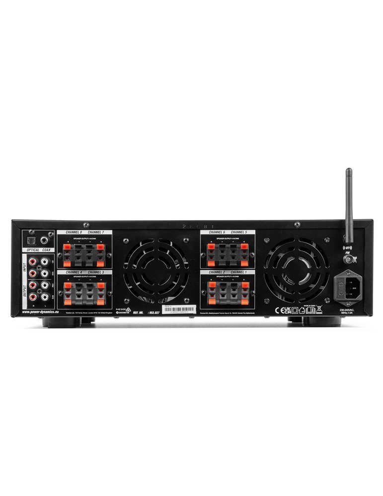 PV280BT Amplificador de audio de 8 zonas 800W