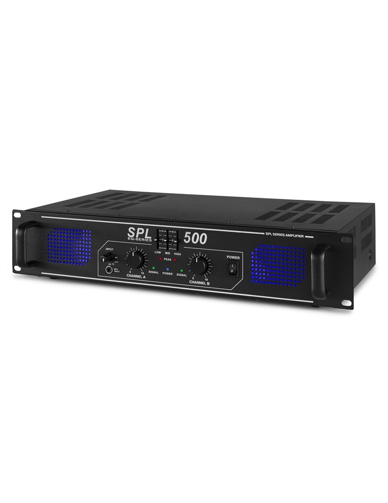 SkyTec, amplificador 2x 250W con ecualizador - SPL500EQ